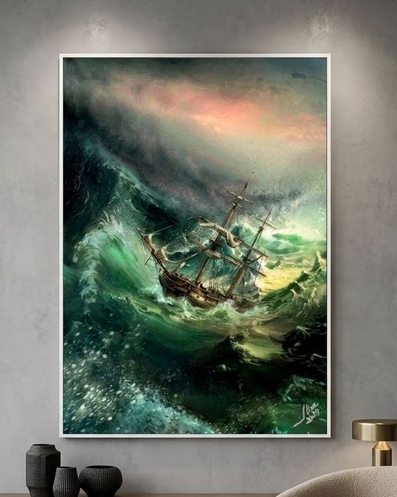 ArteDiAlina.com painting: Fighting with the waves